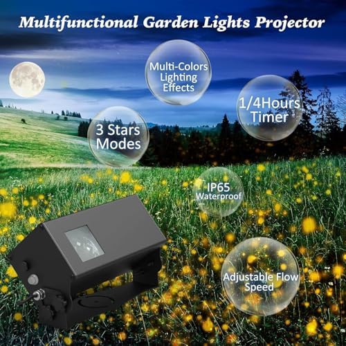 Outdoor Firefly Projector Lights, IP65 Waterproof Christmas Lights with Remote Control, Sturdy Cast Aluminum for Garden, Wedding, Holiday Party Decor