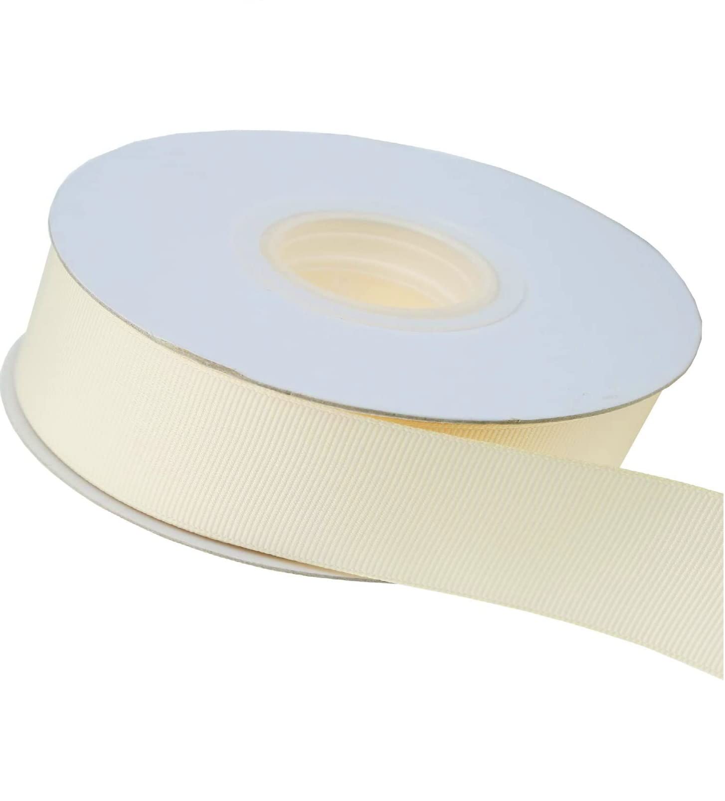 Grosgrain Ribbon -23 Meters / 25 Yards Rolls for Gifts Wrap Sew Party Decorations Events Wedding Christmas Crafts Bows DIY Bouquets Cake Double Sided Buy Any 3 Get 1 Free (25mm, Cream)