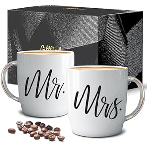 Gifffted Mr En Mrs Mokken, Uniek Huwelijksgeschenk Voor Het Paar, Geschenken Voor Verloving, Jubileum, Zijn En Haar, Bruid En Bruidegom, Valentines En Kerstcadeaus Voor Paren, Set Van 2 Koffiemokken