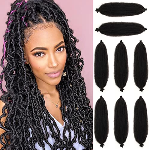 Marley Twist Braiding Hair Springy Afro Twist 24Inch 8Packs Spring Twist Hair Pre-Separated Marley Hair for Braiding Kinky Twist Hair Crochet Braids (24inch 1B) …