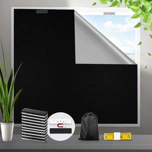 Magnetic Blackout Blind,145 x 200CM Portable Blackout Blinds Curt...