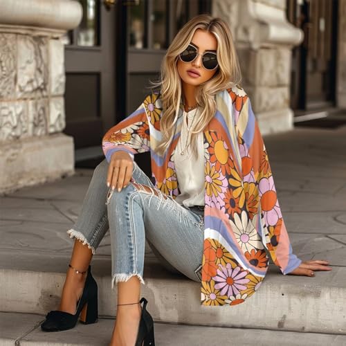 Image of Women's Open Front Cardigan Long Sleeve Loose Sweater Lightweight Soft Cardigan Jackets