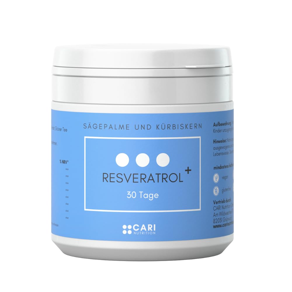 Resveratrol+ | mit Sägepalme und Kürbiskernextrakt | 30 Tage | vegan & made in Germany