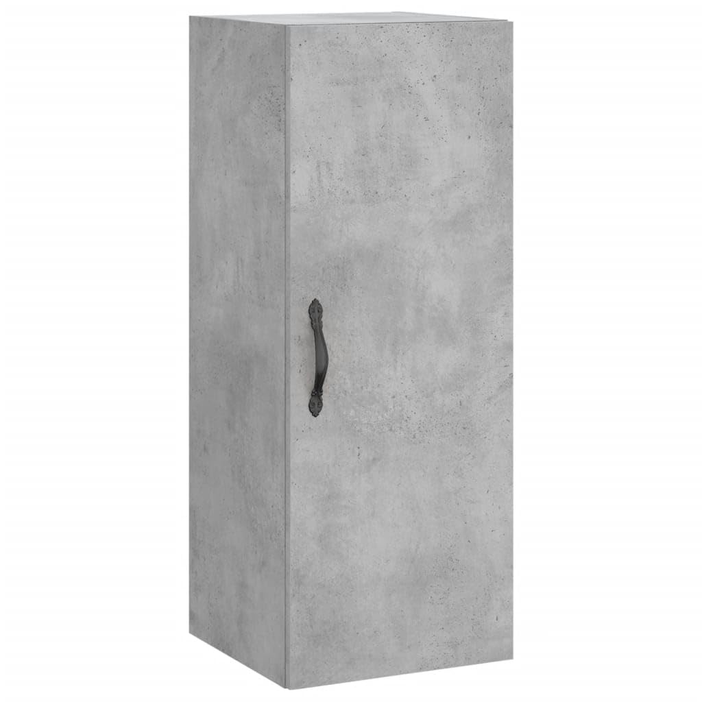 Générique Bufet wysoki szary beton 34,5x34x180 cm, szafka do przechowywania drewna inżynieryjnego z drzwiami, wąska szafka z metalowymi nogami do salonu