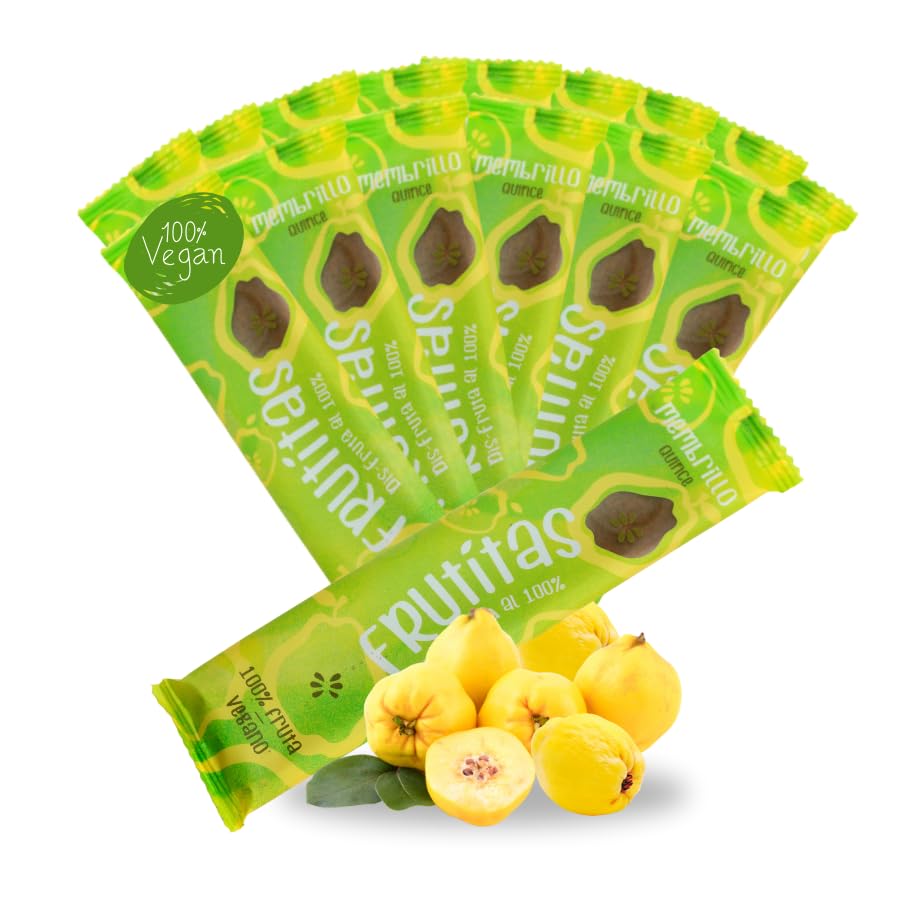 Alna - Frutitas - Lengua de Fruta - Membrillo - 100% Natural - Sin Azúcares Añadidos - Vegano - Snack Saludable para niños y Adultos - Chuches Saludables - RealFooding - 15 Unidades