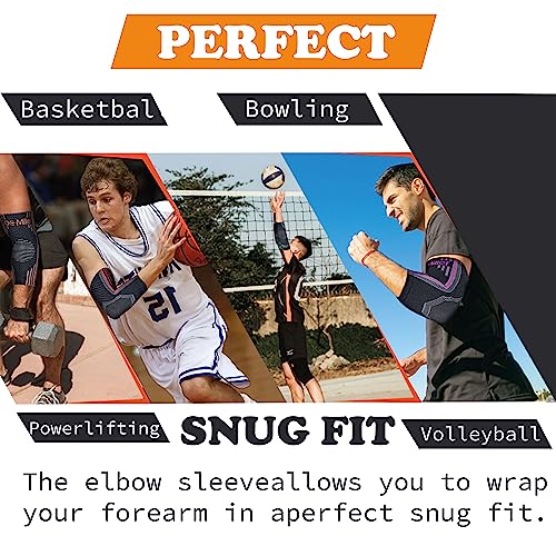 Doc Miller Elbow Compression Sleeve, Elbow Compression For Tendonitis And Elbow Sleeve Improves Circulation And Pain Relief, 1 Pair Medium Pink Elbow Sleeves For Men #TOP1