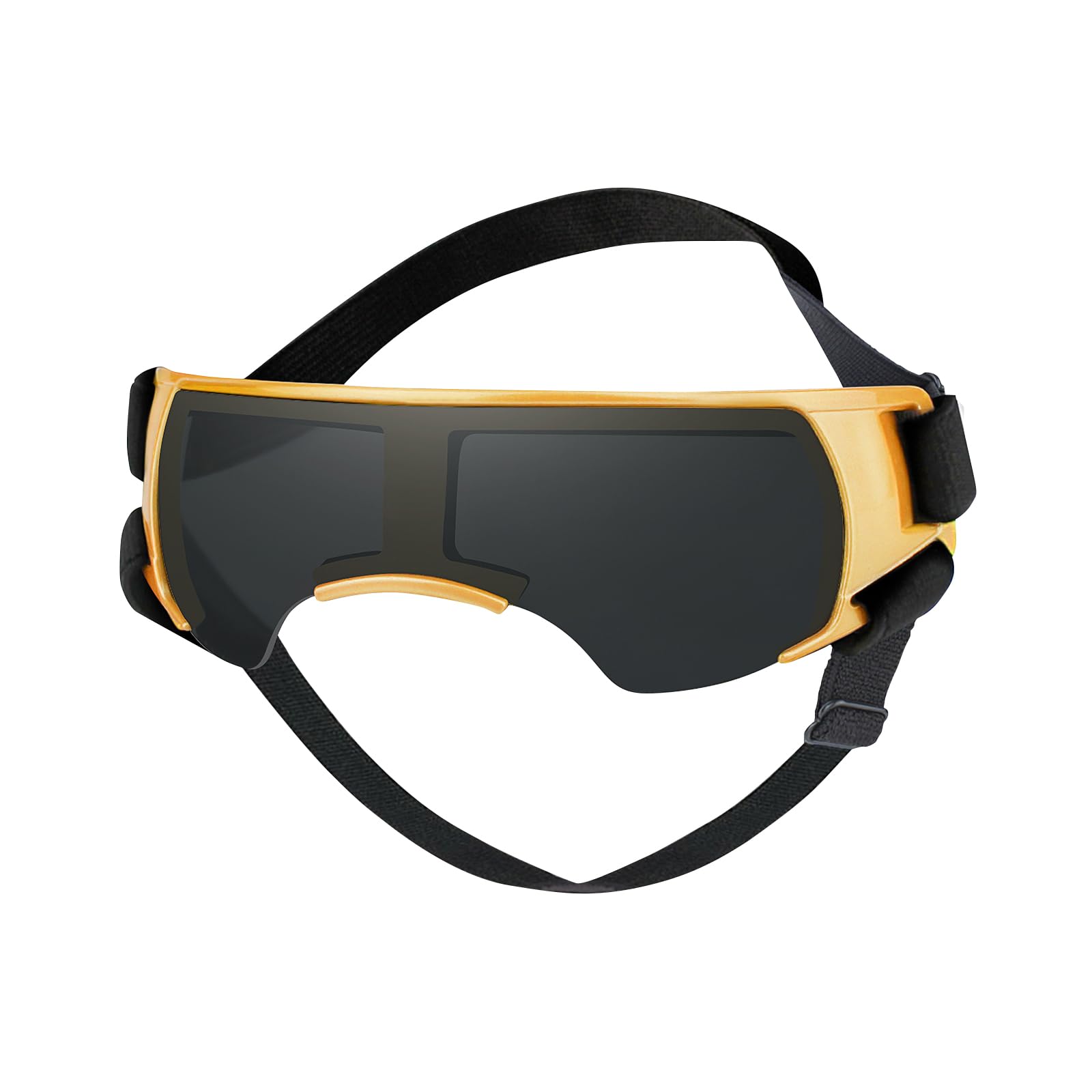 Galatée Dog Goggles, UV Wind Dust Fog Protection Pet Glasses, Dog Sunglasses With Adjustable Strap, Windproof Puppy Sunglasses(Gold)