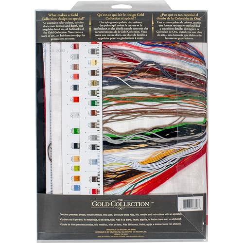 Image of Dimensions Gold Collection Counted Cross Stitch 'Snowman Gathering' Personalized Christmas Stocking Kit, White Aida, 16 inch, 18 Count