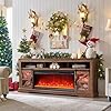 OKD Fireplace TV Stand for 85 TV 33 Tall Highboy Farmhouse Entertainment Center w 42 Electric Fireplace LED Light Rustic Media Console wSliding Barn Door for Living Room Reclaimed Barnwood