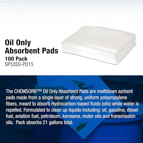 Image of Oil Only Absorbent Pads 15 inchx18 inch - 100 Pack Box