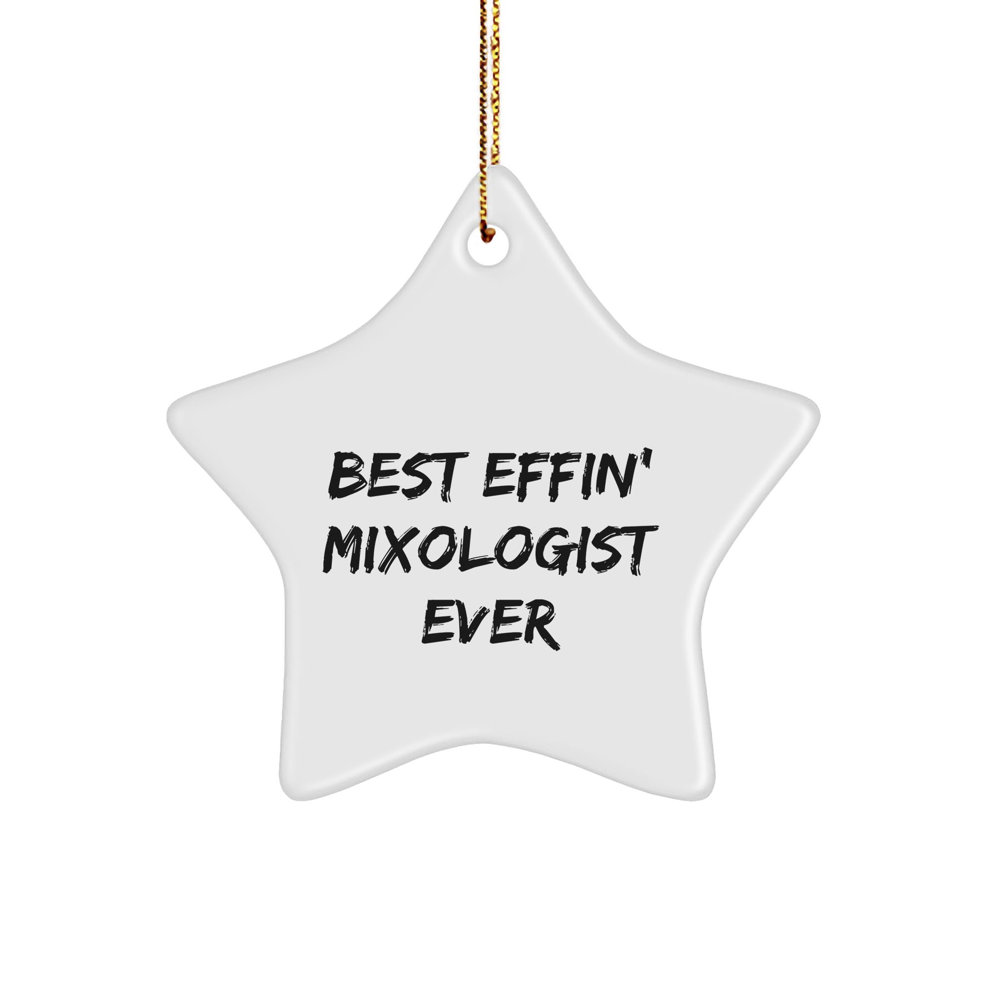 Best Effin' Mixologist Ever Star Ornament, Gifts from Friends for The Ultimate Christmas Decoration