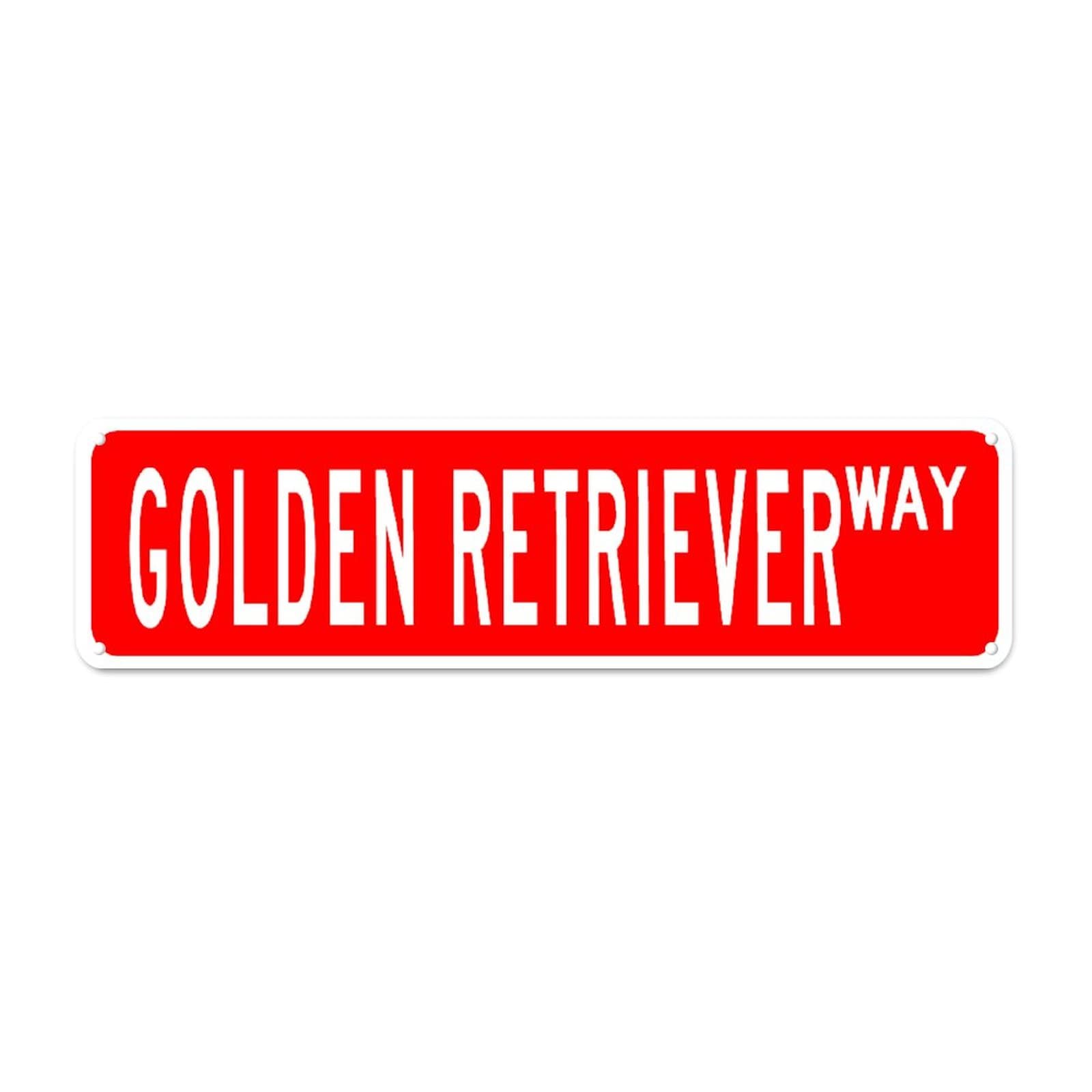 Golden Retriever WAY Retro Tin Signs Aluminum Metal Sign Gift for Home Kitchen Garden Yard Wall Non-Fade Decor 4x16 Inch