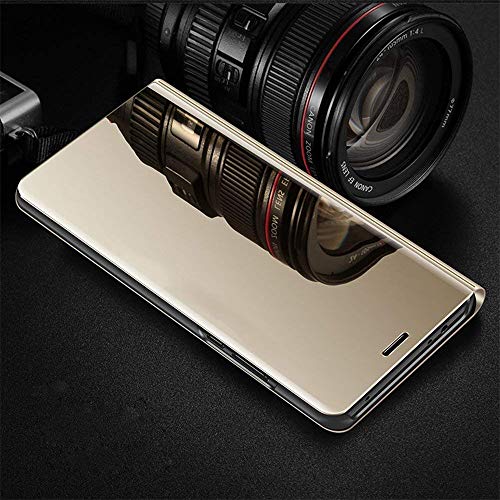 Isaderser Mate 8 Case Huawei Mate 8 Case Stand Luxury View Book Style Flip Electroplate Plating Mirror Makeup Slim Shockproof Full Body Protective Case Cover For Huawei Mate 8 Case Mirror Golden #TOP1