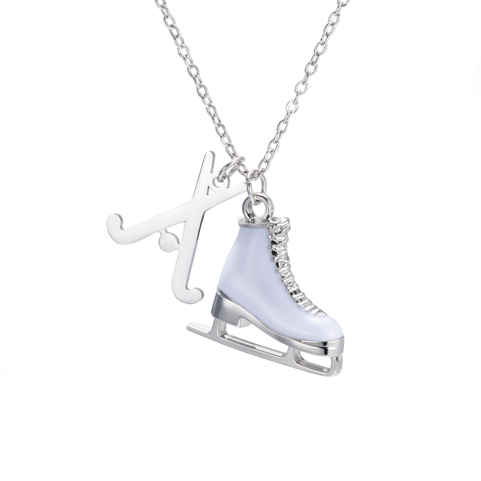 TEAMER Collana Donna Pattinaggio Su Ghiaccio Con Ciondolo 3D Cristallo Turchese