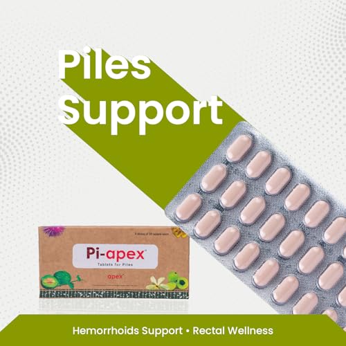 Image of Green Milk Pi-apex Tablets | Ayurvedic Piles Care Supplement | Supports Hemorrhoids Comfort, Rectal Wellness & Healthy Bowel Movement | Helps Digestive Balance, Tissue Strength & Elimination Ease | Herbal Piles Support Formula | 5x30 Tablets