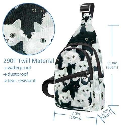 Mochila cruzada multicolor con estampado de gato original 4