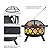 Fire Pits 30'' Outdoor Wood Burning Firepit Bowl with Spark Screen Cover Log Grate Fire Poker Steel Round Fireplace for Outside Camping Bonfire Beach Patio Backyard,Black1