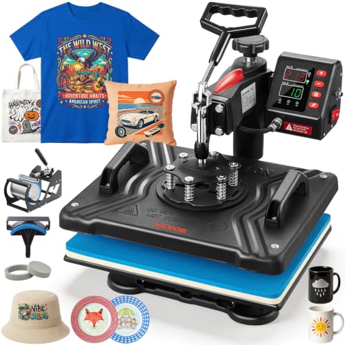 VEVOR Heat Press Machine 12"x15" 5 in 1 360° Swing Away Shir...