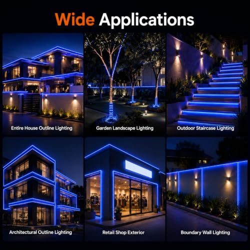 Image of Halonix 50 Meter LED 120 Led /MTR Rope Light for Home Decoration | IP65 Certified, BIS Approved | Indoor and Outdoor use | Direct Plug-in | 700 Lumens in Every Meter | Pack of 1 (Blue)