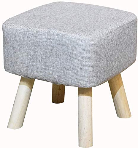 Tabouret ottoman moderne en lin gris et repose-pieds canapé de qualité