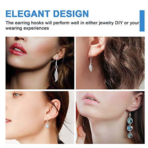 image for MENKEY 925 Sterling Silver Earring Hooks 120 PCS/60 Pairs, Ear Wires F