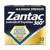 Zantac 360 Maximum Strength Tablets, 50 Count, Heartburn Prevention and Relief, 20 mg Tablets