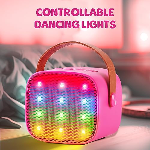 YLL Kids Karaoke Machine, Portable Bluetooth Speaker with Wireless Microphone for Kids, Music Toys Gifts for Girls 5, 6, 7, 8, 9, 10 +Year Old (Hotpink) - 6