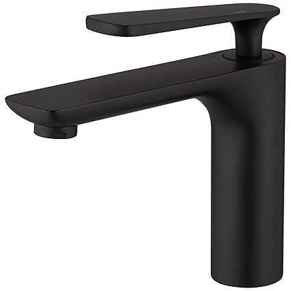 Greenspring Bathroom Sink Faucet Matte Black Brass Single Hole Single Handle Modern Commercial Faucet Lavatory Bath Vanity Basin Tap