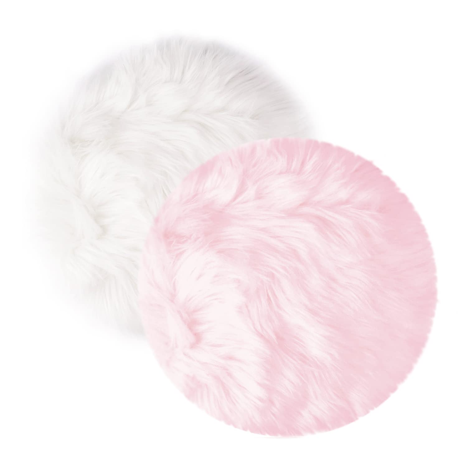 2Pack 12 Small Faux Fur Cushion Fluffy Plush Area Rug Small Product Photo Background Luxury Photo Props Great