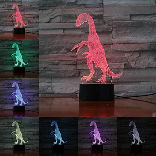 Preisvergleich Produktbild Neuheit Dinosaurier 3D Nachtlicht Tischlampe Illusion LED Kinderzimmer Dekoration Weihnachtsdekor Kinder Geschenk Kinder geführt