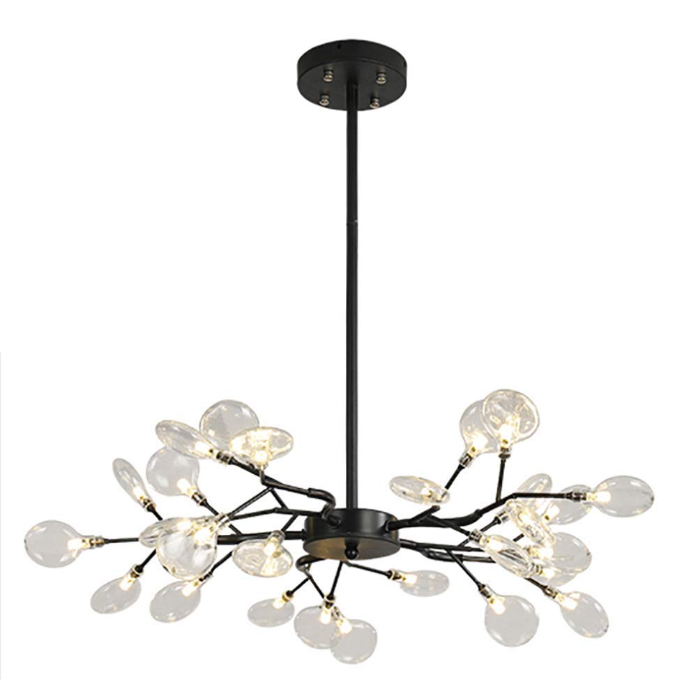 NZDY Led Sputnik Chandelier 45 Lights Modern Firework Led Light Sparkling Pendant Lighting Adjustable Ceiling Light for Living Room Bedroom Restaurant,Transparent,30 Lights