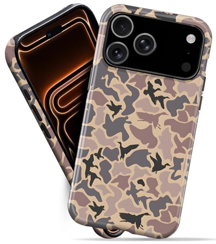 Case for iPhone 17 Pro Max,Duck Camo Camouflage Hybrid 2 Layer Hard Shell Silicone Protective Pattern Design Phone Case for Women Boy - Image 3