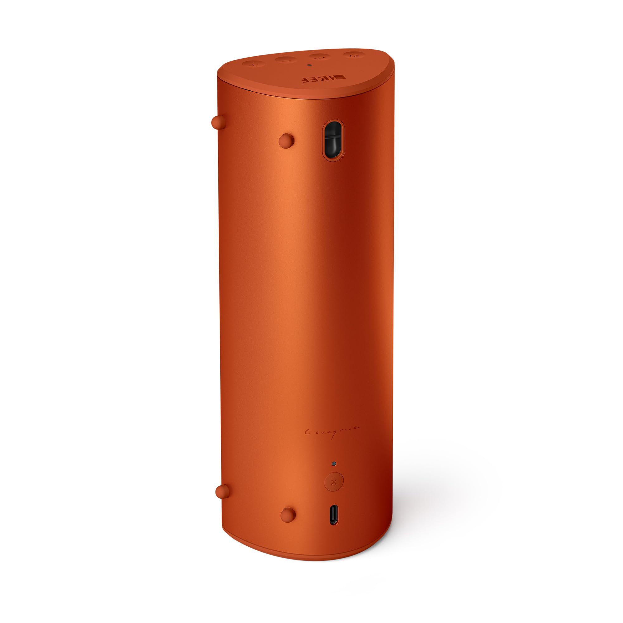 KEF Muo High-Fidelity Premium tragbarer Bluetooth-Lautsprecher, Orange Moon | Bluetooth 5.4 aptX Adaptive | USB-C | IP67 wasserdicht | 24 Std. Wiedergabezeit | für zu Hause, draußen und unterwegs