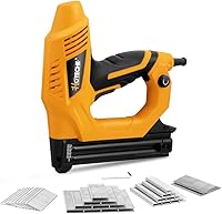 Hoteche 2-in-1 Electric Brad Nailer/Stapler 18GA, 5/8-1-1/4" Adjustable Power Nail Gun Kit with 2000pcs Nails & Staples for Woodworking Upholstery