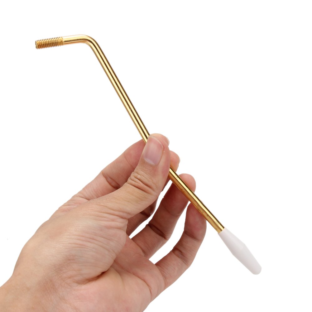 STORE-HOMER - 1PCS Guitar Tremolo Whammy Bar Arm Rose Bridge Replacement w/Tips 6mm(Gold) for SQ ST Fanta Series Single-tremolo System