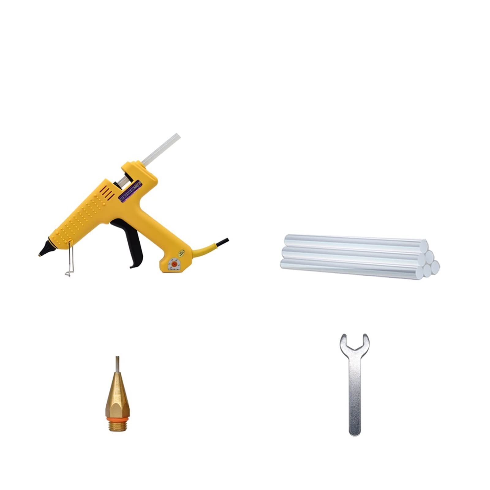Profesjonalny pistolet do klejenia na gorąco 250W regulowana temperatura wysokiej mocy zestaw pistoletów silikonowych za pomocą 11MM klej w sztyfcie 2.0MM dysza miedziana do tworzenia(Set-4)