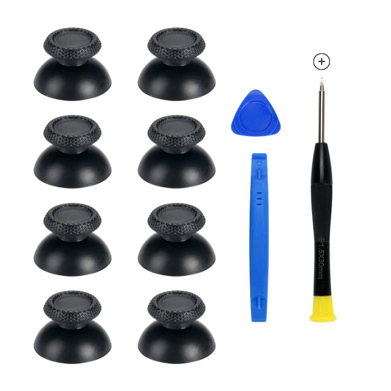 Image of COMZPLIFE 8 Pack Black Replacement Thumbsticks for DualSense PS5 Controller, Custom Analog Thumb Stick Joystick Grip Replacement for Playstation 5 Controller