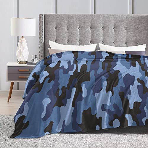 Perinsto Navy Camouflage Throw Blanket Ultra Soft Warm All Season Military Camo Decorative Fleece Blankets For Bed Chair Car Sofa Couch Bedroom 50 Inchx40 Inch thumb #3