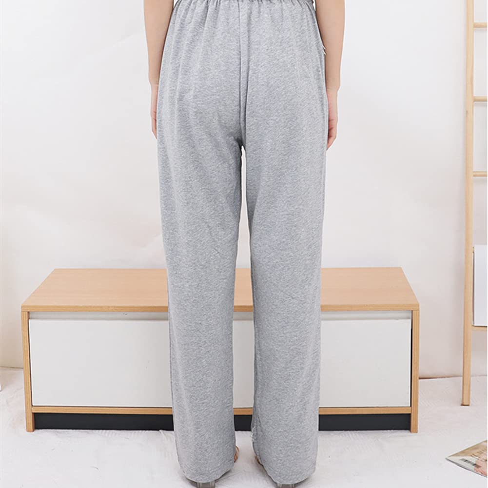 [DEEYOTA] 介護用パンツ 通年用 介護用ズボン ルオープンパンツ ファスナーズボン 綿100％ 寝たきり 骨折病衣 おむつ交換 お着替えサポート 全開 着脱便利 XXL