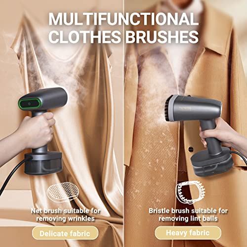 Ticwell Handheld Steamer For Clothes, 1500W Powerful Portable Travel Steamer 25S Fast Heat-Up, 250Ml High Capacity 15Mins Continuous Steam, 2 Fabric Brushes, No Water Spray,One Step Self-Clean #TOP6