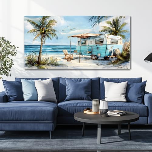 ERQINHUA Large Wall Art For Living Room Canvas Wall Decor For Office Bedroom Decorations Marine Beach Landscape Painting Artwork Modern Beach Posters Aesthetic Home Decor Wall Pictures 24"x48"