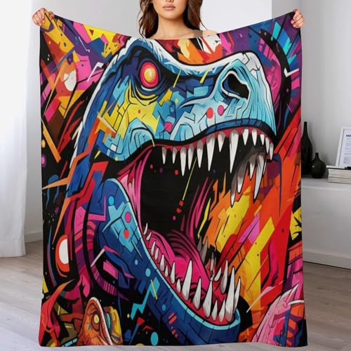 Plaid canapé chaud dinosaure couverture lit flannel douce grand format 150x200 cm - 2