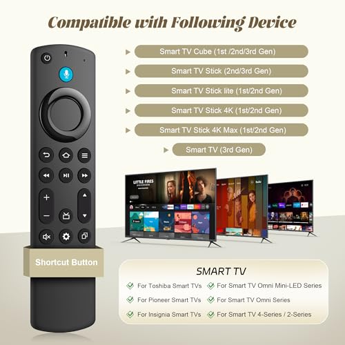 Image of Replacement Voice Remote Fit for All Firestick-Smart TV Remote, Fit for TV Cube /Firestick 4K Max /Stick 4K(1st /2nd Gen), Stick (2nd /3rd Gen) /Lite /HD, Omni Series, Toshiba /Pioneer /TCL Smart TVs
