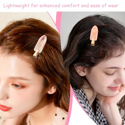 10 Pinzas para Cabello Sin Arrugas Color Rosa Brillante miniatura 5