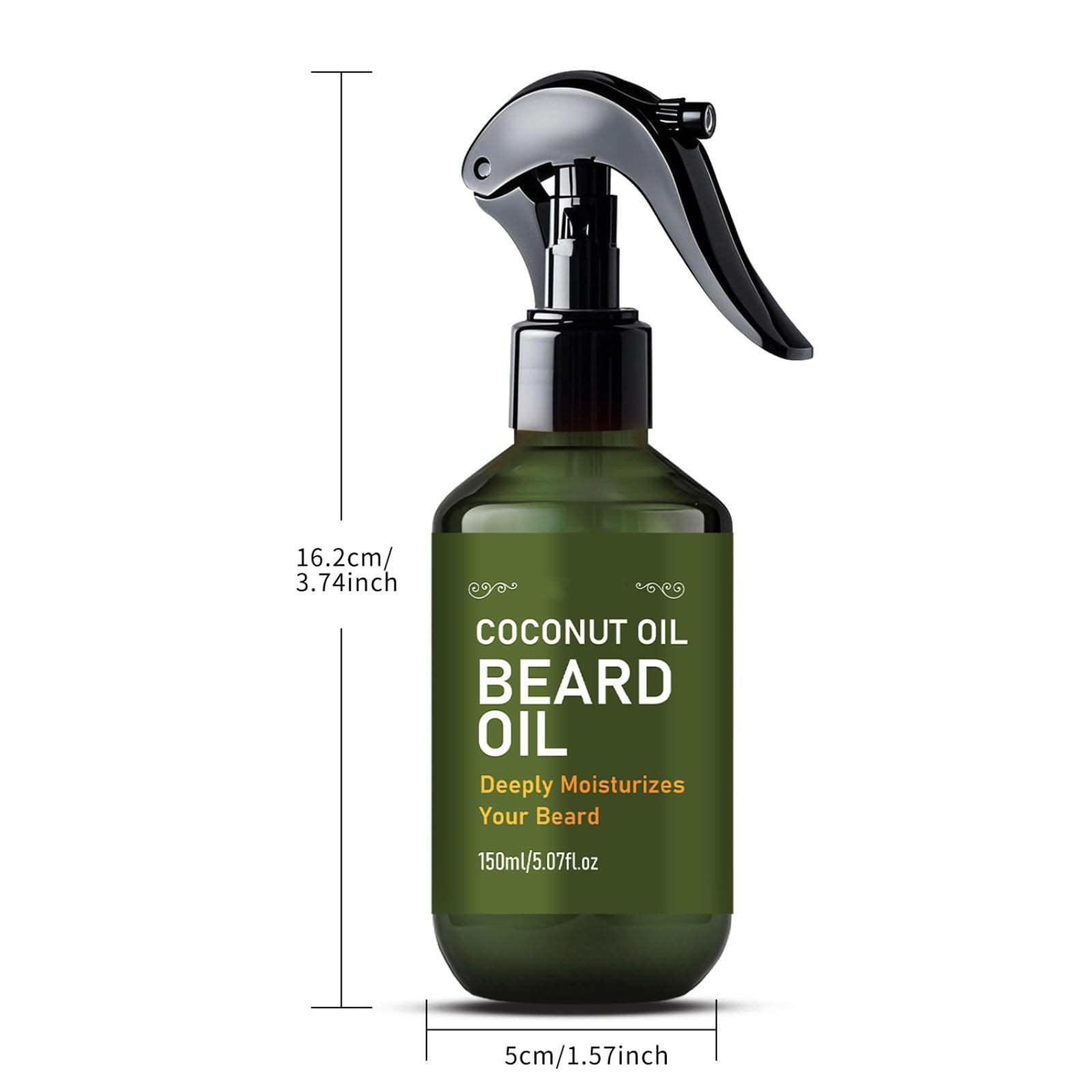 Spray per barba con olio di cocco per uomo, olio smischiante leggero per la barba, arricchito con vaniglia e orchidea, cura senza risciacquo ad assorbimento rapido, idrata e disciplina, 150 ml