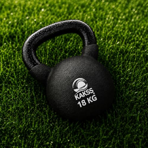 Image of Kakss Half Coating Neoprene Kettlebell (Black, 18 KG) (PROUDLY MADE IN INDIA)