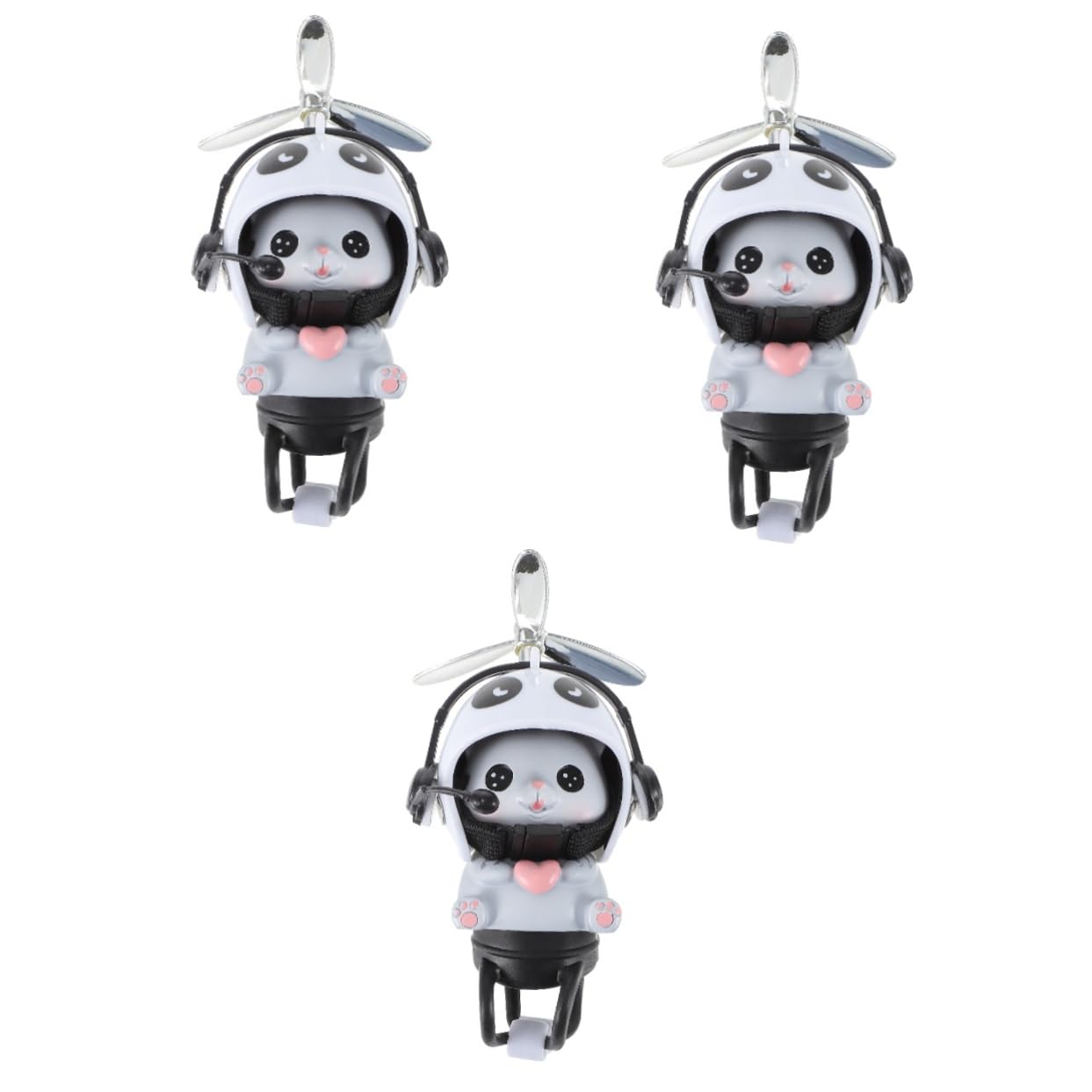 Abaodam Motorradhelm Krone 3st Puppenschmuck Autoschmuck Katze-armaturenbrett-Dekorationen Katze Mit Helm Fahrradklingel Für Armaturenbrett Dekorationen -zubehör Kind Harz Weiß Katzenecke Ente