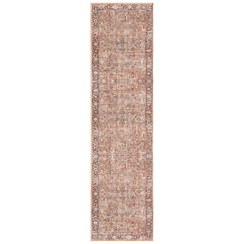 Home Dynamix Everwash Callaghan Edith Distressed Vintage Machine Washable Runner Area Rug, Terracotta, 1'11'x7'2'