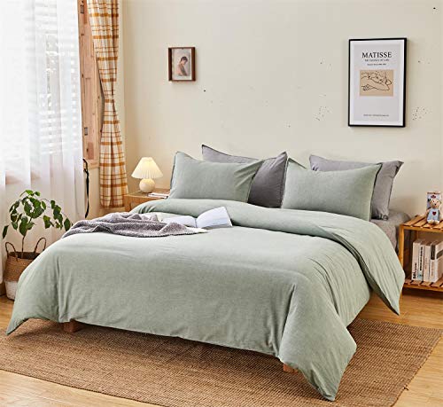 image for SORMAG 100% Washed Cotton Duvet Cover 3 Piece, Comforter Cover King Si