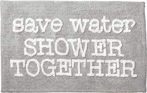 Primitives by Kathy Save Water Shower Together Bath Rug Gray